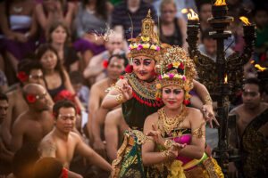 kecak and fire dance performance, bali uluwatu tanah lot tours